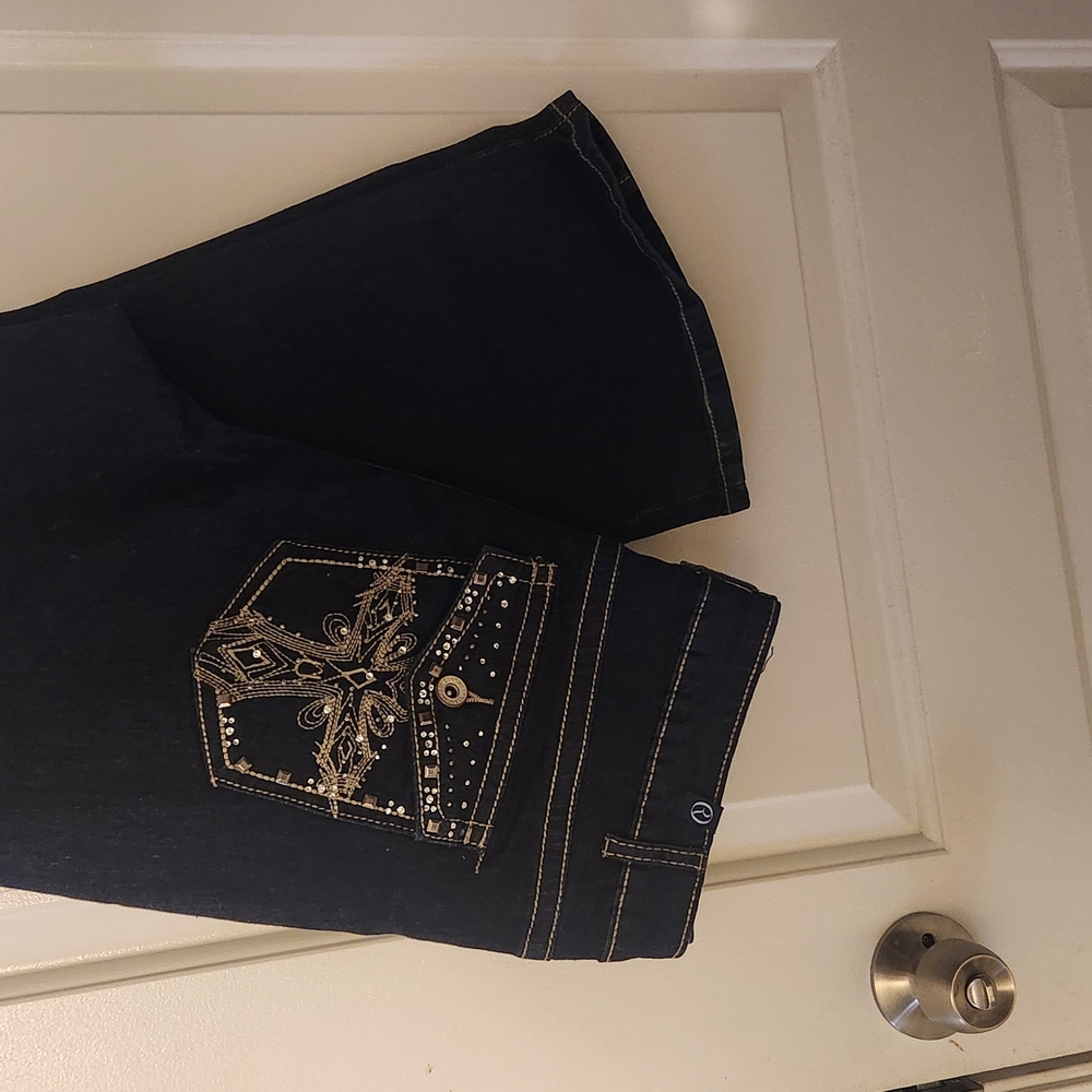 Embroidered Black Jeans